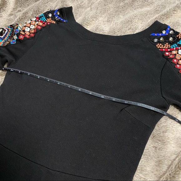 ZARA Beaded Sleeve Mini Dress - Picture 4 of 7